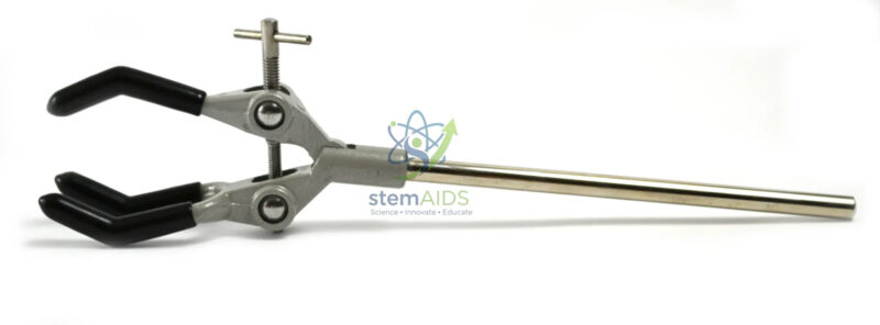 Retort Clamp, 3 Finger, Rubber Sleeve 1 Retort Clamp, 3 Finger, Rubber Sleeve - General Lab Products | STEMAids