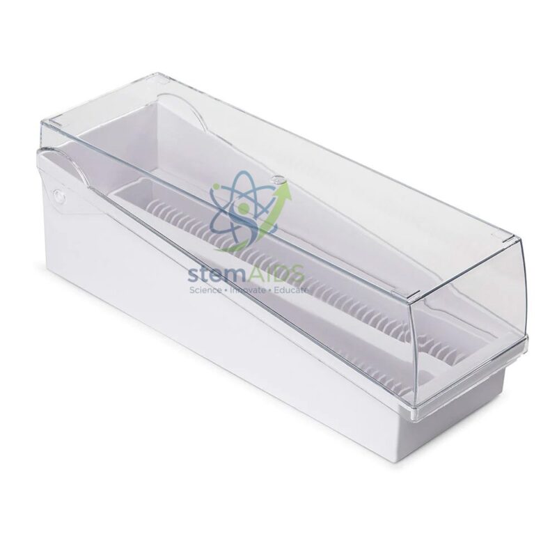 Slide Storage Rack with Clear Lid, Plastic 1 Slide Storage Rack with Clear Lid, Plastic - Biology Lab Products | STEMAids