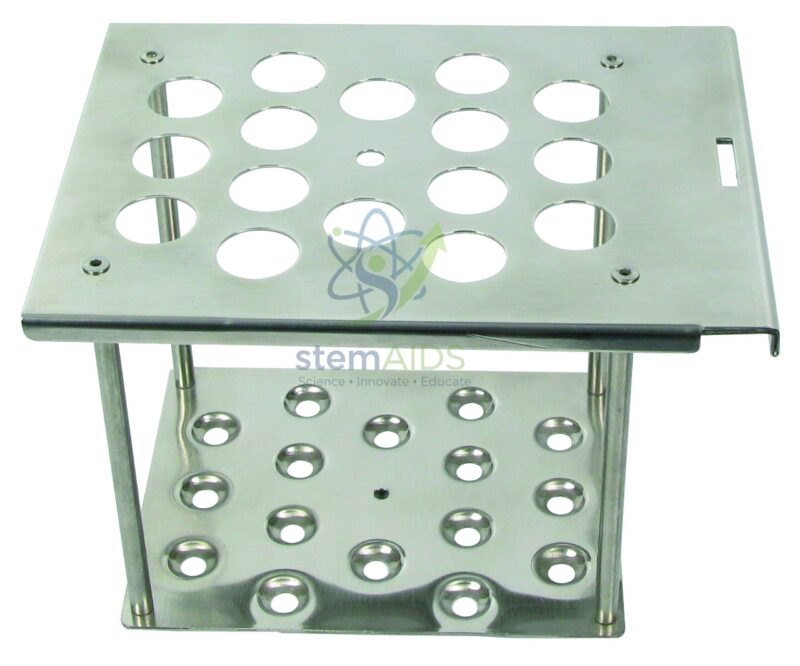 Stainless Steel Rack 16 Tubes 1 Stainless Steel Rack 16 Tubes - General Lab Products | STEMAids