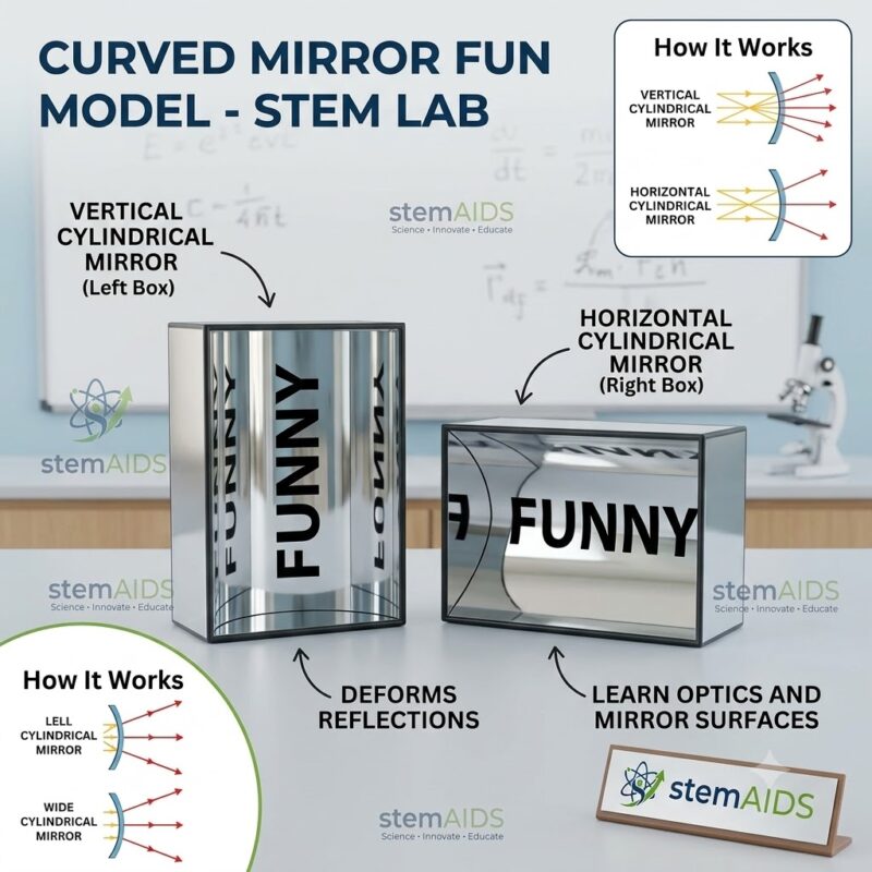Curved Mirror Fun Model 1 Curved Mirror Fun Model - Stem Kits | STEMAids