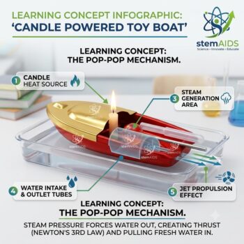 Candle Powered Toy Boat - Stem Kits | STEMAids