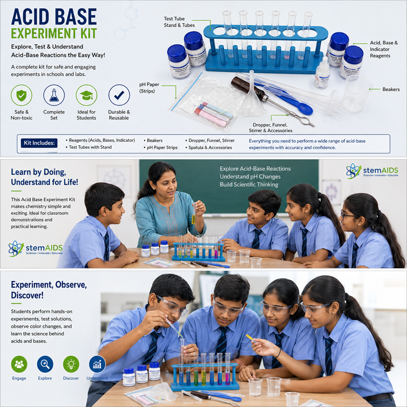 Acid Base Experiment Kit 1 Acid Base Experiment Kit - Stem Kits | STEMAids
