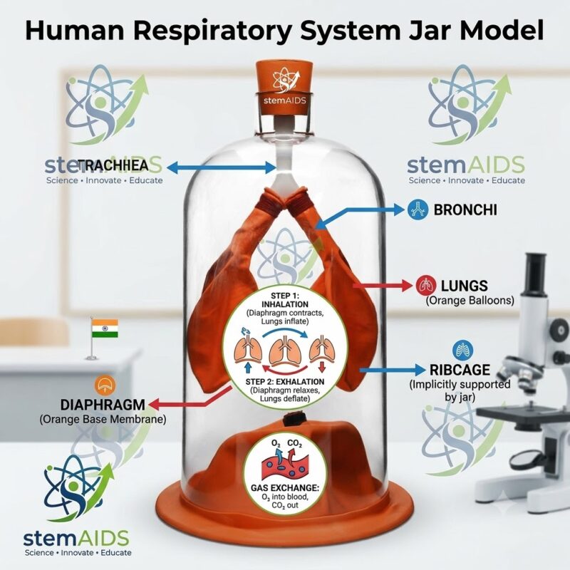 Human Respiratory System Jar Model 1 Human Respiratory System Jar Model - Stem Kits | STEMAids