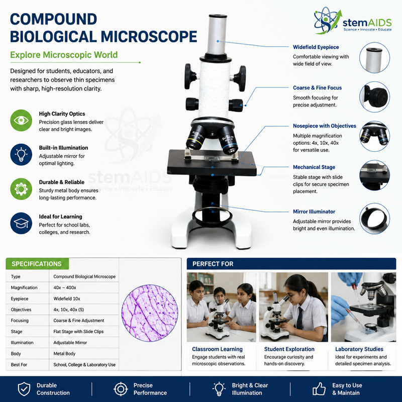 Compound Biological Microscope 1 Compound Biological Microscope - Microscope & Optics | STEMAids