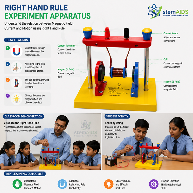 Right Hand Rule Experiment Apparatus 1 Right Hand Rule Experiment Apparatus - Stem Kits | STEMAids