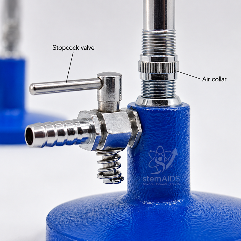 Bunsen Burner Pair with Stop Cock 1 Bunsen Burner Pair with Stop Cock - Metalware | STEMAids