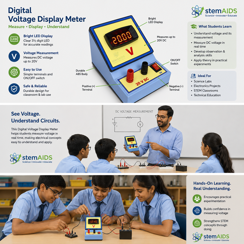Digital Voltage Display Meter 1 Digital Voltage Display Meter - Measuring Instruments | STEMAids