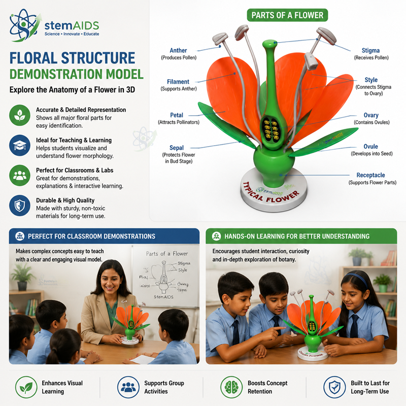 Floral Structure Demonstration Model 1 Floral Structure Demonstration Model - Biology Models | STEMAids