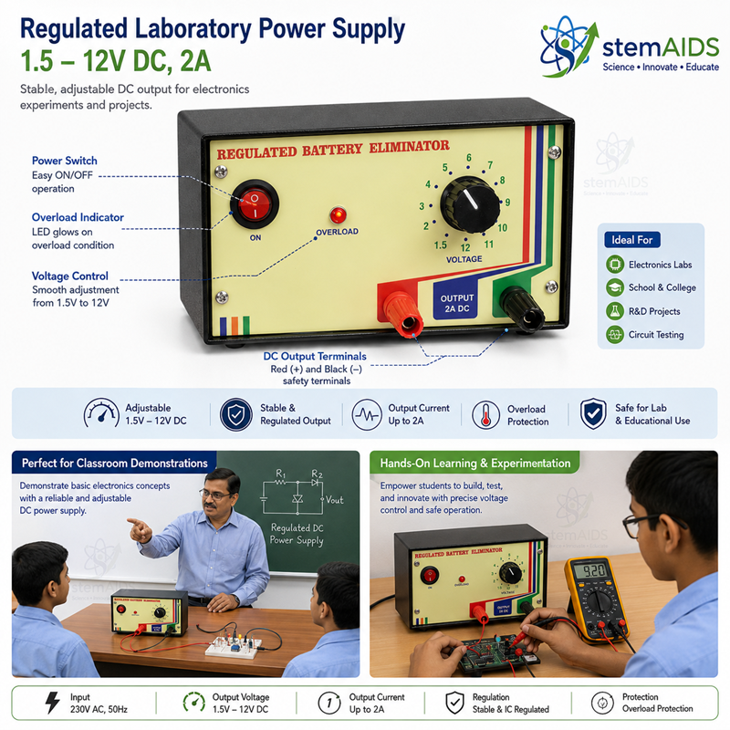 Regulated Laboratory Power Supply 1.5–12V 1 Regulated Laboratory Power Supply 1.5–12V - Electrical and Electronics | STEMAids