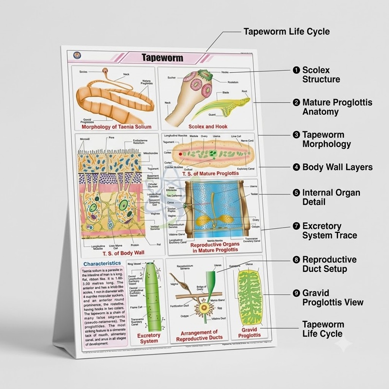 Tapeworm Life Cycle Chart 1 Tapeworm Life Cycle Chart - Educational Charts | STEMAids