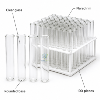 Glass Test Tubes (100 Pieces) - Lab Glassware | STEMAids