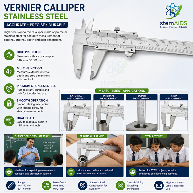 Vernier Calliper Stainless Steel 1 Vernier Calliper Stainless Steel - General Items | STEMAids