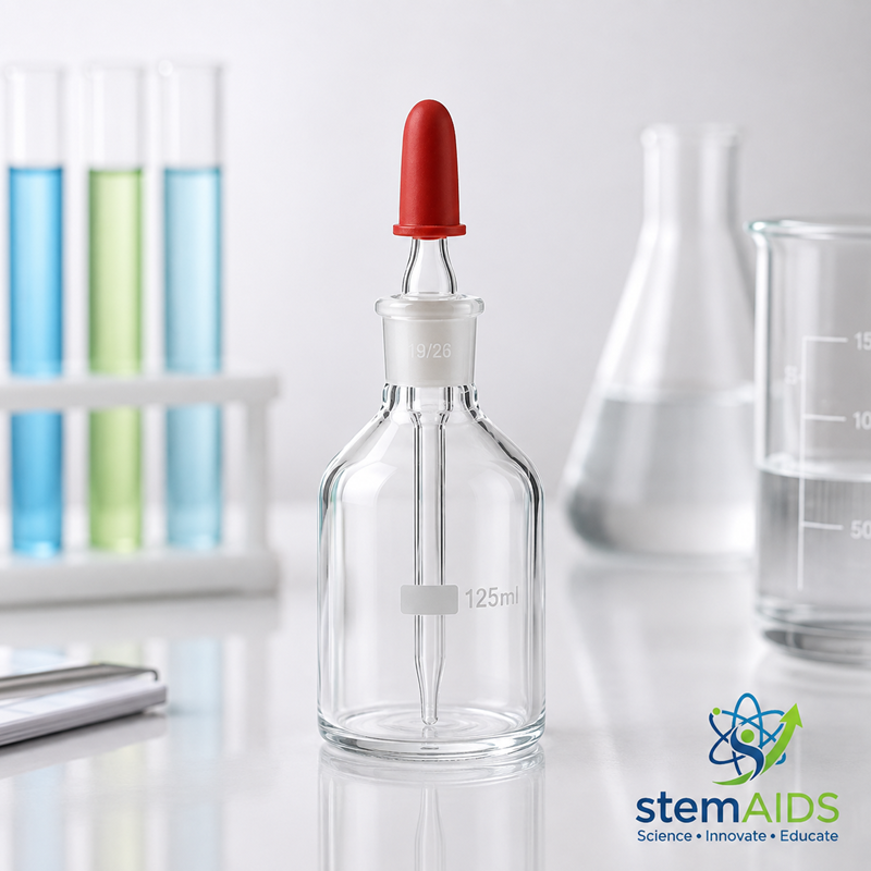Glass Dropper Bottle 1 Glass Dropper Bottle - Lab Glassware | STEMAids
