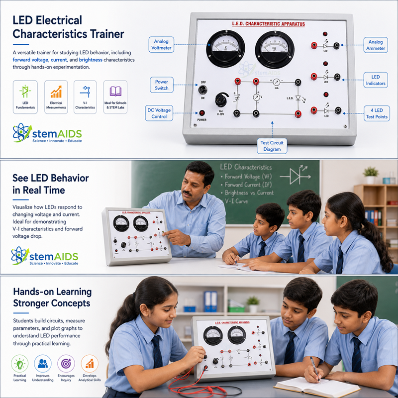 LED Electrical Characteristics Trainer 1 LED Electrical Characteristics Trainer - Electrical and Electronics | STEMAids