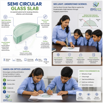 Semi Circular Glass Slab - Light & Optics | STEMAids