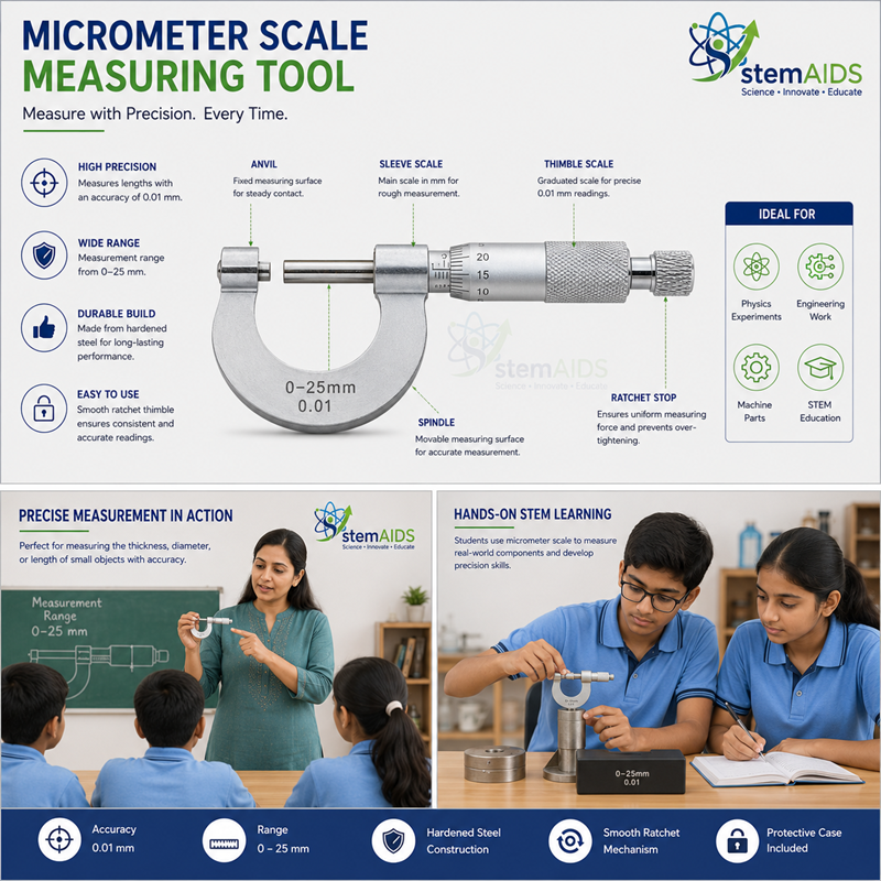 Micrometer Scale Measuring Tool 1 Micrometer Scale Measuring Tool - Measuring Instruments | STEMAids
