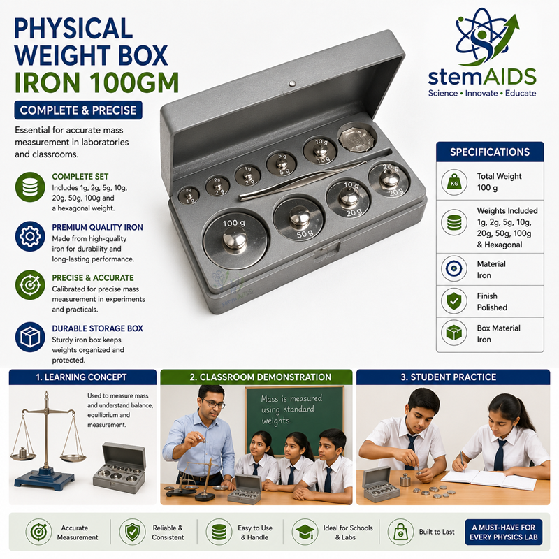 Physical Weight Box Iron 100gm 1 Physical Weight Box Iron 100gm - General Items | STEMAids