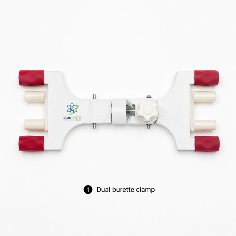 Precision Dual Burette Holding Apparatus 1 Precision Dual Burette Holding Apparatus - Metalware | STEMAids