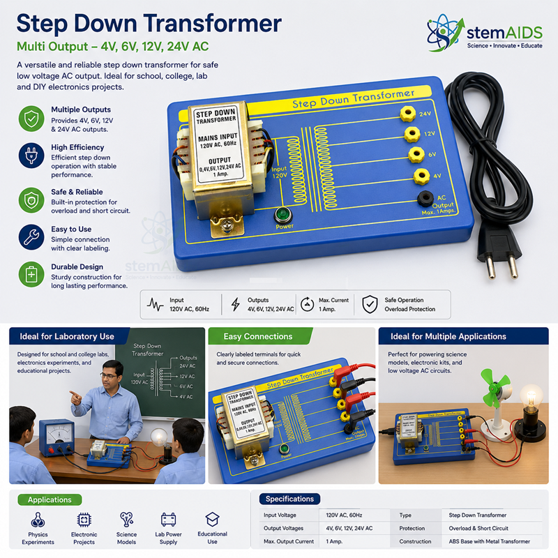 Step Down Transformer 1 Step Down Transformer - Electrical and Electronics | STEMAids