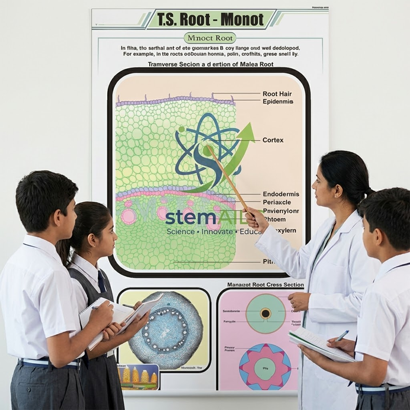Transverse Section of Monocot Root Chart 1 Transverse Section of Monocot Root Chart - Educational Charts | STEMAids